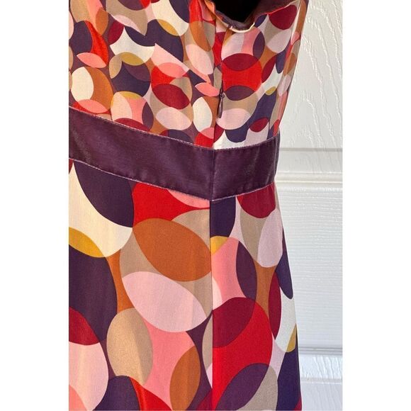 Boden Limited Edition 100% Silk A-Line Cap Sleeve Dot Abstract Design Dress 6US - Picture 2 of 9